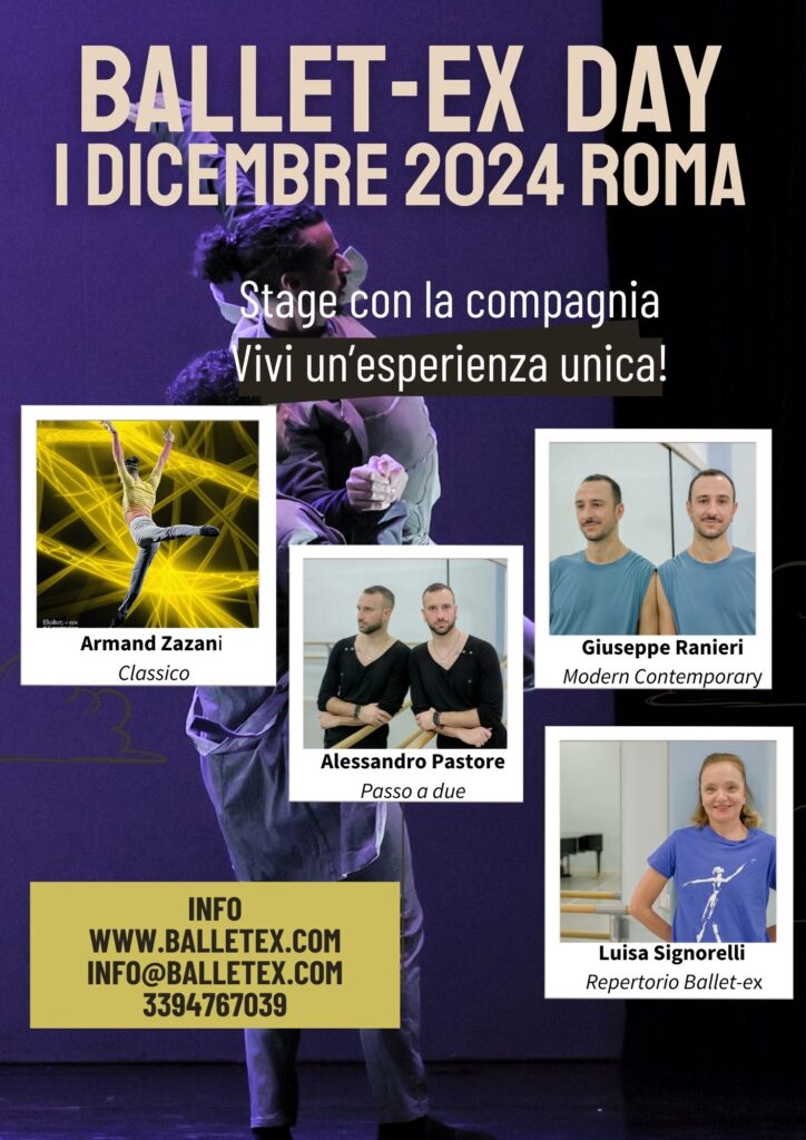 Ballet-ex Day, stage con la compagnia ballet-ex, 1 dicembre 2024, Roma